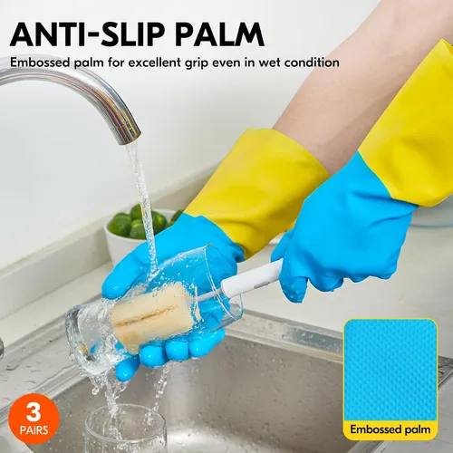 Miniatura 2 de Vgo... Guantes de limpieza,Lavavajillas,Cocina,Resistente,Reutilizables