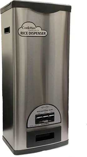 Dispensador de arroz CRB-55S de acero inoxidable de 50 libras, dispensador de arroz y grande por C&H Solutions