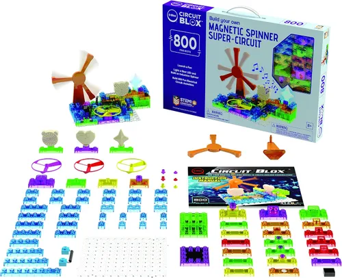 Miniatura 9 de E-Blox Kit de circuito STEM de bloques de construcción, 59 proyectos, construye tu propio espectáculo de luces de lanzamiento de ventiladores