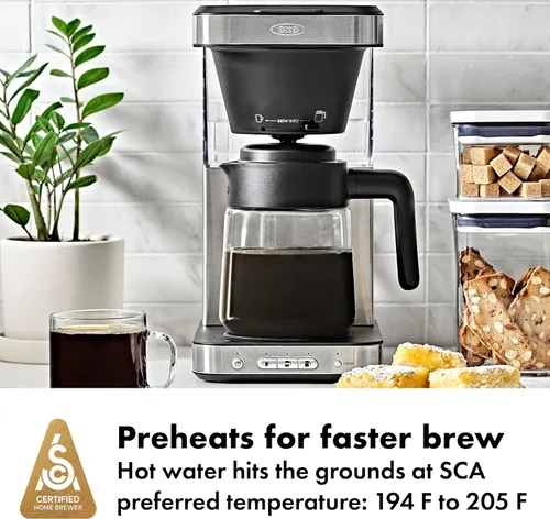 Miniatura 2 de OXO Brew - Cafetera de 8 tazas con función de porción única sin cápsulas y jarra de vidrio - Certificado SCA