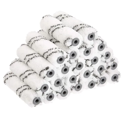 Amazon Basics Cubiertas de rodillo de pintura de microfibra, para acabado liso, 4 pulgadas, paquete de 24