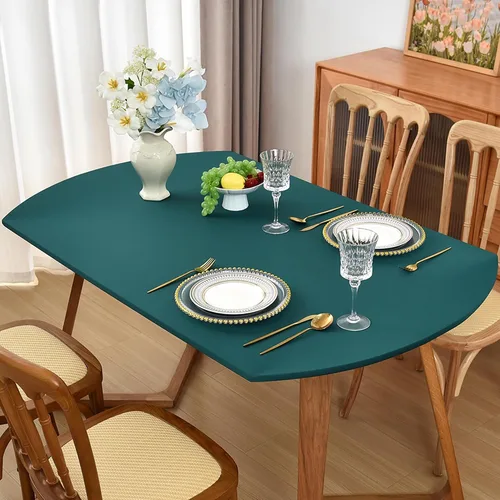 Miniatura 9 de Mantel redondo de elastano ajustable de 48 pulgadas, mantel plegable elástico de picnic, mantel elástico para mesa de patio, manteles lavables