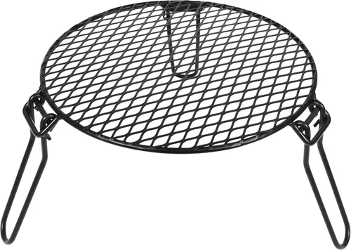 REDCAMP Parrilla plegable de 18 pulgadas para fogata individual, parrilla de trípode portátil de hierro con rejilla de cocción de acero, soporte de