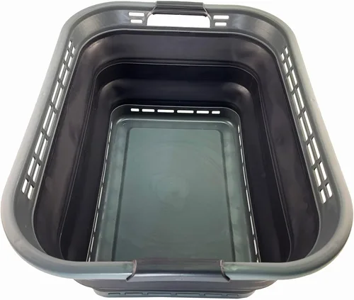 SAMMART Cesta de lavandería de plástico plegable de 42L (11 galones) - Contenedor/Organizador de almacenamiento plegable emergente - Tina de lavado