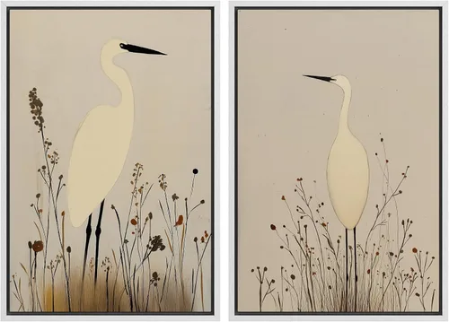 Miniatura 19 de SIGNWIN Lienzo enmarcado para pared, juego de arte con anillos de árbol de bosque grunge en blanco y negro, ilustraciones de naturaleza silvestre