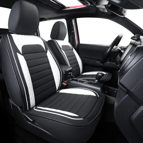 Miniatura 6 de LUCKYMAN CLUB Tacoma - Fundas de asiento de ajuste personalizado para Tacoma Crew Cab 2016-2023 con piel sintética (negro)