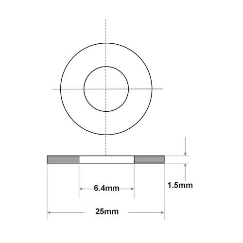 Miniatura 2 de 20 arandelas M6, arandelas planas de metal M6 x 0.984 in de grosor de 0.069 pulgadas - arandelas de acero inoxidable 304, arandelas de metal anchas