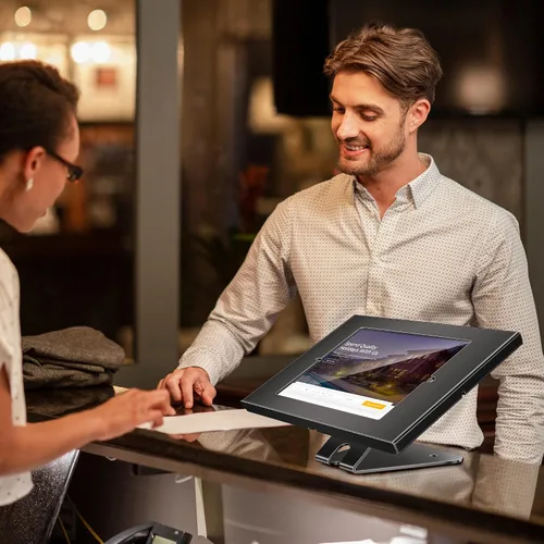 Miniatura 7 de AboveTEK Soporte antirrobo para tablet, soporte de seguridad y bloqueo para iPad, soporte de posición de montaje en encimera y pared, soporte