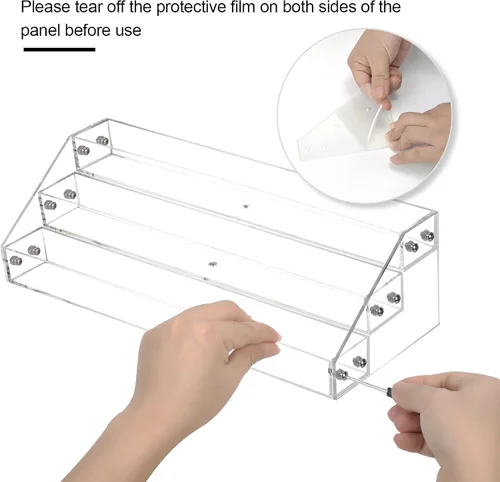 Miniatura 6 de BTremary 3 paquetes de organizador de esmalte de uñas transparente, soporte de exhibición de acrílico para lentes de sol, pintura y aceites
