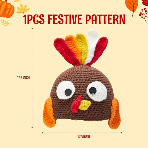 Miniatura 6 de JOYIN Gorro de pavo con orejeras - Accesorio de fotografía para bebés pequeños, carnaval cosplay