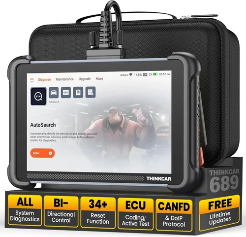 THINKCAR Herramienta de diagnóstico del escáner OBD2, herramienta de escaneo de automóvil ThinkScan 689 con función de reinicio de 34, escáner para