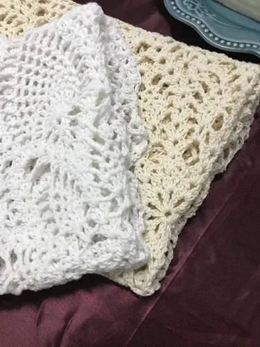 Miniatura 6 de Damanni Mantel de encaje hecho a mano de algodón hecho a mano, redondo, beige, 20 pulgadas