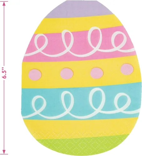 Miniatura 4 de Suministros para fiesta de Pascua, platos de postre de papel en forma de conejo amarillo huevo y servilletas en forma de huevo (sirve 16)