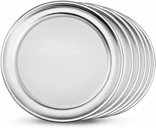 New Star Foodservice 50868 Bandeja/Sartén para pizza, con borde ancho, de aluminio, 20.3 cm, paquete de 6