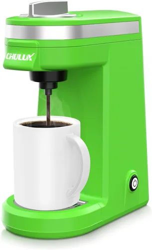 CHULUX Mini cafetera de una sola porción para cápsulas K Cup, pequeña máquina de café de tamaño pequeño para una persona de viaje, RV, camión y Verde