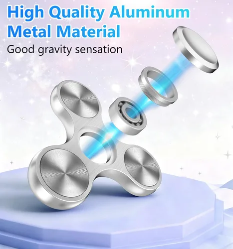 Miniatura 2 de ATESSON Spinner Fidget juguete, 3 a 5 minutos de giro, ultra duradero de acero inoxidable, rodamientos de alta velocidad de precisión