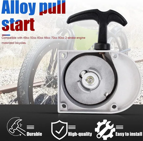 Miniatura 4 de Kit de motor de bicicleta, bicicleta motorizada eléctrica, montaje de arranque de arranque de motocicleta Reemplazo de aleación de aluminio
