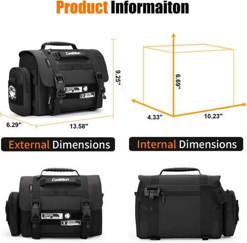 Miniatura 9 de Cwatcun Bolsa Bandolera para Cámara, Impermeable Multifuncional Fotografía Táctica Bolsa Cruzada para Cámara con Soporte para Trípode y Bolsas