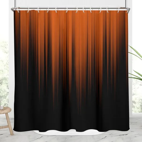 Miniatura 11 de AAtter - Cortina de ducha negra y gris con arte abstracto ombre gótico gótico estético para hombres, extra larga XL grande, de tela para decoración