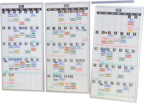 Miniatura 5 de Ultimate Office Pizarra blanca magnética con calendario mensual modular de borrado (1 cada uno)