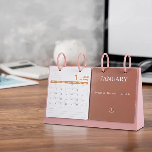 Miniatura 5 de Calendario de escritorio pequeño 2025-2026, de diciembre de 2025 a diciembre de 2026, calendario mensual decorativo para escritorio con citas Azul