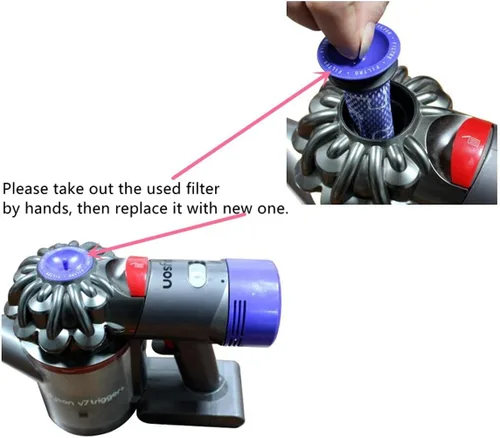 Miniatura 6 de Paquete de 4 filtros de vacío de repuesto 2 filtros de poste, 2 prefiltros compatibles con filtros Dyson V6 Hepa, reemplazo total total de piezas