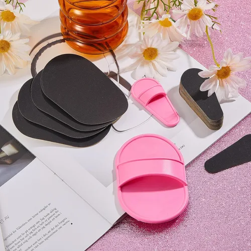Miniatura 7 de Kit de exfoliación suave de 102 piezas para mujeres y niñas, piernas lisas y almohadillas de depilación facial en 2 tamaños, 100 piezas de papel