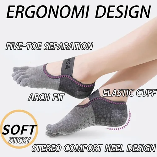 Miniatura 14 de CHUNFO Calcetines de agarre para mujer, calcetines de yoga para pilates, antideslizantes, teñido anudado, coloridos, de algodón, de compresión