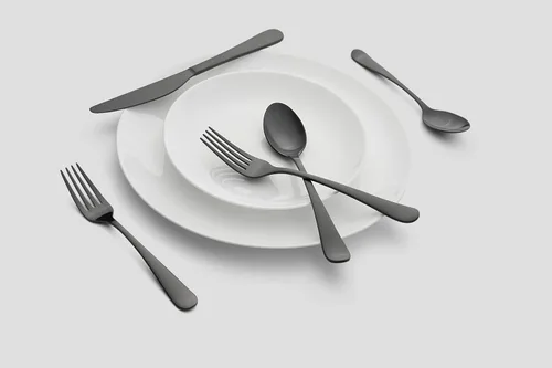 Miniatura 3 de Cambridge Silversmiths Rhiannon Black Satin - Juego de cubiertos de 20 piezas, servicio para 4 Negro