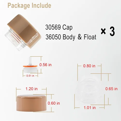 Miniatura 6 de RK-101VB - Kit de flotador de disyuntor de vacío, kit de reparación de grifo de pared antisifón, kit de reparación de válvula antisifón, compatible