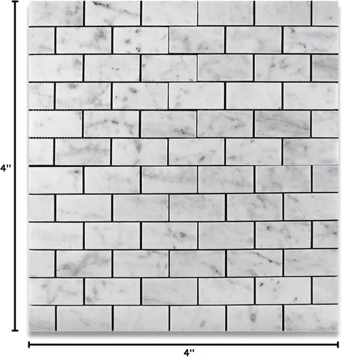 Miniatura 6 de Carrara (Carrera) Bianco - Mosaico de metro de 2x4