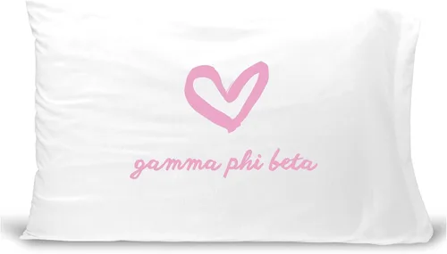 Miniatura 30 de sockprints Funda de almohada Alpha Chi Omega - Nombre de la hermandad con diseño de corazón. Funda de almohada 100% algodón tamaño estándar 20 x 30