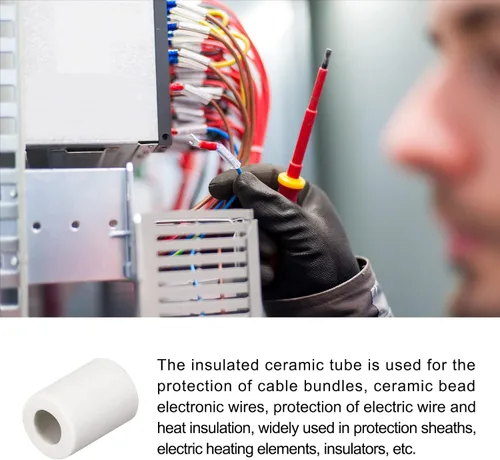 Miniatura 3 de Tubo de cerámica con cableado de cerámica [para protección de aislamiento térmico de paquete de cables] - 20 unidades/0.157 in x 0.276 in x 0.394 in
