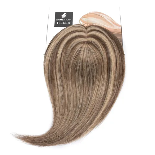 Miniatura 39 de Rich Choices Pelucas con topper de cabello para mujeres, cabello humano real 100% Remy, sin flequillo, para mujeres con adelgazamiento en la parte