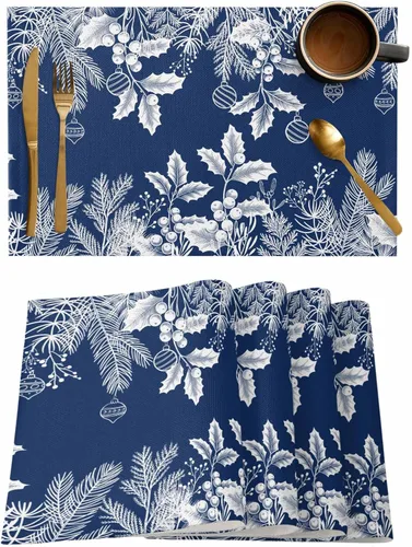 Miniatura 60 de Juego de 4 manteles individuales Boho de otoño, calabazas de acuarela para Acción de Gracias, resistentes al calor, lavables, para mesa, manteles