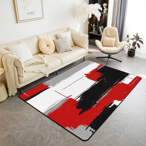 Miniatura 19 de Feelyou Tapete de interior de arte abstracto para niños y niñas, alfombra geométrica de 3 x 5 pulgadas, ultra suave, retro, circular, geométrica