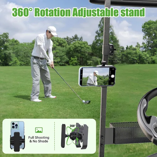 Miniatura 3 de 10L0L Soporte magnético para teléfono para carrito de golf, soporte de aleación de aluminio mejorado con imanes de neodimio N52, organizador
