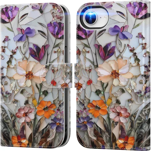 Miniatura 104 de DEENAKIN Funda tipo cartera para iPhone 15 con tarjetero + clip para efectivo, bloqueo RFID, protección contra caídas de grado militar y obras