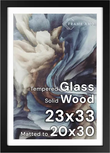 Miniatura 145 de Frame Amo Marco de póster de madera maciza de 13 x 19 pulgadas, color natural, tapete blanco para imagen de 11 x 17 pulgadas, parte frontal