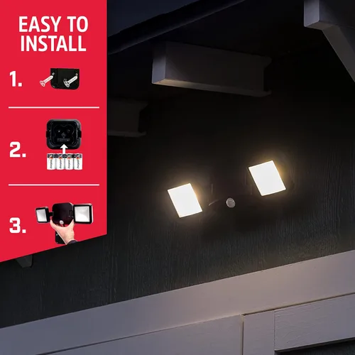 Miniatura 5 de Energizer Luz de inundación LED para exteriores, luz de seguridad, 2 cabezales, inalámbrica, funciona con pilas, 800 lúmenes, gira y gira