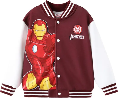 Miniatura 8 de Chaqueta bomber de Disney Marvel Spider Man Toy Story Cars McQueen, abrigo universitario de cárdigan, ligera, con botones de presión, sudaderas