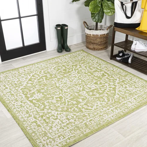 Miniatura 31 de JONATHAN Y Boho Medallion - Alfombra para interiores y exteriores, 3 x 5 pies, color verde azulado/gris, tejido texturizado Malta, para patio