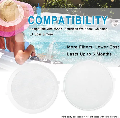 Miniatura 3 de Paquete de 6 filtros de repuesto para Spa First, compatible con MAAX, Whirlpool, Coleman-Easy Install, aceite esencial y reducción de escombros