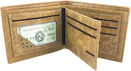 Miniatura 4 de ASLNSONG Cartera corta de cuero plegable con bolsillo para monedas, estilo casual, para niños y niñas