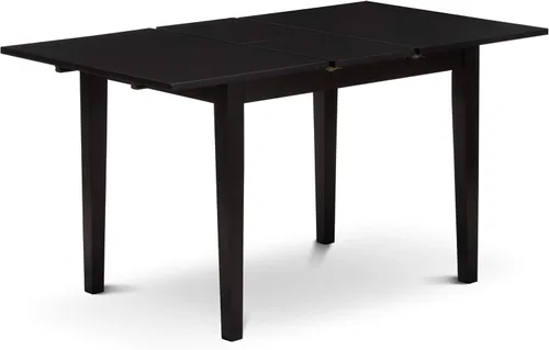 Miniatura 5 de East West Furniture NOVA5-BLK-W - Juego de muebles de comedor de 5 piezas, incluye una mesa de cocina rectangular con hojas de mariposa y 4 sillas