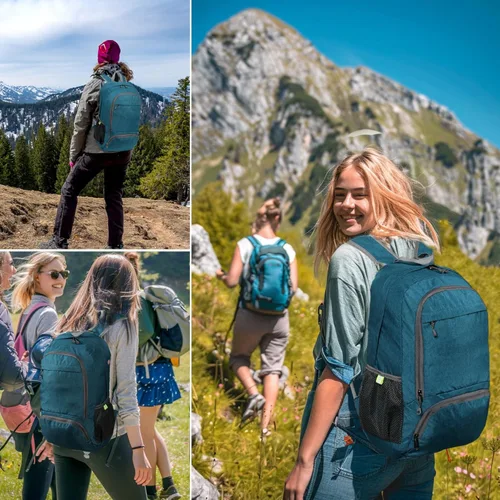 Miniatura 4 de Mochila de senderismo pequeña, 25 L, ultraligera, plegable, mochila de camping, mochila de viaje transpirable, mochila de senderismo para hombres