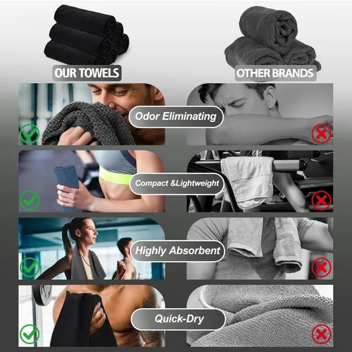 Miniatura 7 de Toallas de microfibra para gimnasio para hacer ejercicio, toallas de yoga de secado rápido para hombres y mujeres, tenis, 16 pulgadas x 27 pulgadas