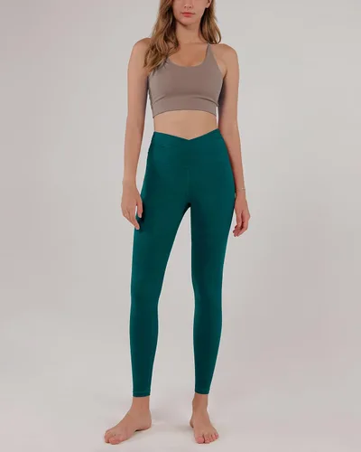 Miniatura 4 de ODODOS - Leggings de cintura cruzada para mujer diseño con bolsillo interno para yoga deportes gimnasia o entrenamiento pantalones deportivos