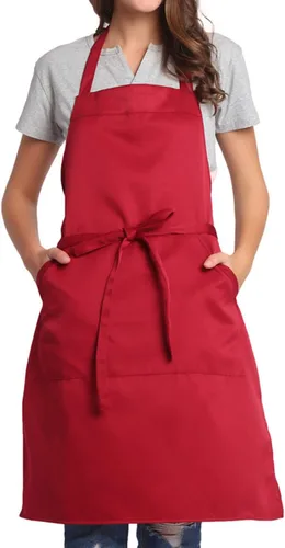 Miniatura 14 de BIGHAS - Delantal ajustable con babero y lazos largos, disponible en 18 colores, ideal para chefs, cocina, hogar, restaurante, mujeres, hombres