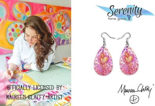 Miniatura 45 de Maureen Claffy Artist Collection Compassion Teardrop Dangle Earrings Set Cute Girls Womens Jewelry Earings Holiday Gifts Summer Decorations